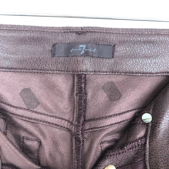 7FAMK Dark Purple Textured Skinny Pants Sz 24 - Picture 7 of 10